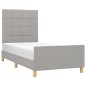 vidaXL Giroletto senza Materasso Grigio Chiaro 90x190 cm Tessuto vidaXL Giroletto senza Materasso Grigio Chiaro 90x190 cm Tessuto