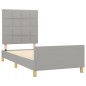 vidaXL Giroletto senza Materasso Grigio Chiaro 90x190 cm Tessuto vidaXL Giroletto senza Materasso Grigio Chiaro 90x190 cm Tessuto