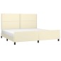 Giroletto con Testiera Crema 200x200 cm in Similpelle