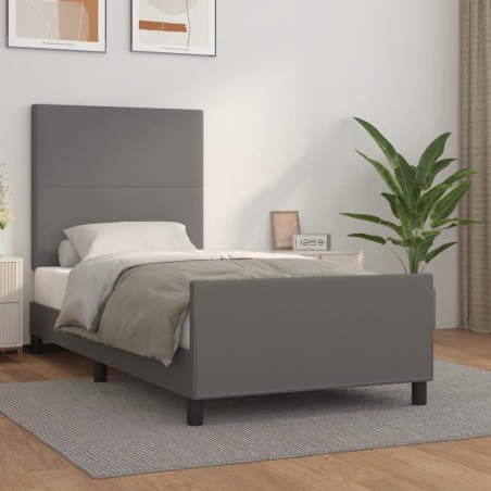 Giroletto con Testiera Crema 100x200 cm in Similpelle