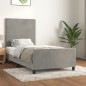 Giroletto con Testiera Grigio Chiaro 90x200 cm in Velluto Giroletto con Testiera Grigio Chiaro 90x200 cm in Velluto