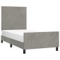 Giroletto con Testiera Grigio Chiaro 90x200 cm in Velluto Giroletto con Testiera Grigio Chiaro 90x200 cm in Velluto