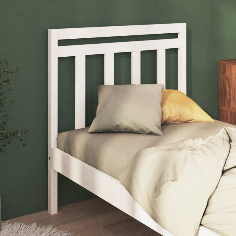 Testiera per Letto Bianca 96x4x100 cm in Legno Massello di Pino Testiera per Letto Bianca 96x4x100 cm in Legno Massello di Pino