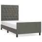 Giroletto con Testiera Grigio Scuro 80x200 cm in Velluto Giroletto con Testiera Grigio Scuro 80x200 cm in Velluto