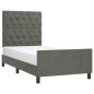 Giroletto con Testiera Grigio Scuro 80x200 cm in Velluto Giroletto con Testiera Grigio Scuro 80x200 cm in Velluto