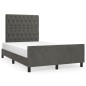 vidaXL Giroletto senza Materasso Grigio Scuro 120x200 cm Velluto