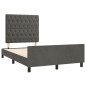 vidaXL Giroletto senza Materasso Grigio Scuro 120x200 cm Velluto