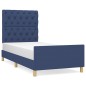 Giroletto con Testiera Blu 80x200 cm in Tessuto Giroletto con Testiera Blu 80x200 cm in Tessuto