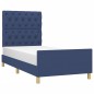 Giroletto con Testiera Blu 80x200 cm in Tessuto Giroletto con Testiera Blu 80x200 cm in Tessuto