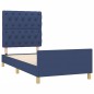 Giroletto con Testiera Blu 80x200 cm in Tessuto Giroletto con Testiera Blu 80x200 cm in Tessuto