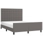 Giroletto con Testiera Grigio 140x200 cm in Similpelle
