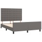 Giroletto con Testiera Grigio 140x200 cm in Similpelle