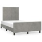 vidaXL Giroletto senza Materasso Grigio Chiaro 120x200 cm Velluto vidaXL Giroletto senza Materasso Grigio Chiaro 120x200 cm Velluto