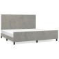 Giroletto con Testiera Grigio Chiaro 200x200 cm in Velluto Giroletto con Testiera Grigio Chiaro 200x200 cm in Velluto