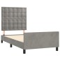 vidaXL Giroletto senza Materasso Grigio Chiaro 100x200 cm Velluto vidaXL Giroletto senza Materasso Grigio Chiaro 100x200 cm Velluto