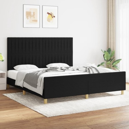 vidaXL Giroletto senza Materasso Nero 180x200 cm in Tessuto