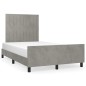 vidaXL Giroletto senza Materasso Grigio Chiaro 120x200 cm Velluto vidaXL Giroletto senza Materasso Grigio Chiaro 120x200 cm Velluto
