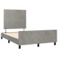 vidaXL Giroletto senza Materasso Grigio Chiaro 120x200 cm Velluto vidaXL Giroletto senza Materasso Grigio Chiaro 120x200 cm Velluto