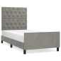 Giroletto con Testiera Grigio Chiaro 80x200 cm in Velluto Giroletto con Testiera Grigio Chiaro 80x200 cm in Velluto
