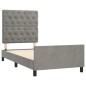Giroletto con Testiera Grigio Chiaro 80x200 cm in Velluto Giroletto con Testiera Grigio Chiaro 80x200 cm in Velluto