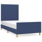Giroletto con Testiera Blu 80x200 cm in Tessuto Giroletto con Testiera Blu 80x200 cm in Tessuto