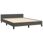 vidaXL Giroletto senza Materasso Grigio Scuro 140x200 cm Velluto vidaXL Giroletto senza Materasso Grigio Scuro 140x200 cm Velluto