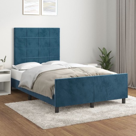 vidaXL Giroletto senza Materasso Blu Scuro 120x200 cm in Velluto