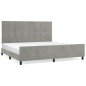 vidaXL Giroletto senza Materasso Grigio Chiaro 200x200 cm Velluto