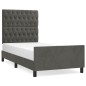 vidaXL Giroletto senza Materasso Grigio Scuro 90x200 cm Velluto vidaXL Giroletto senza Materasso Grigio Scuro 90x200 cm Velluto