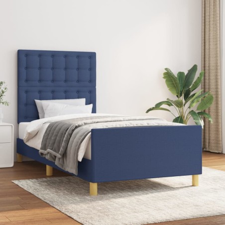 vidaXL Giroletto con Testiera Blu 90x190 cm in Tessuto