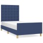 vidaXL Giroletto con Testiera Blu 90x190 cm in Tessuto