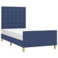 vidaXL Giroletto con Testiera Blu 90x190 cm in Tessuto