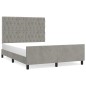 Giroletto con Testiera Grigio Chiaro 140x200 cm in Velluto Giroletto con Testiera Grigio Chiaro 140x200 cm in Velluto