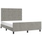 Giroletto con Testiera Grigio Chiaro 140x200 cm in Velluto Giroletto con Testiera Grigio Chiaro 140x200 cm in Velluto