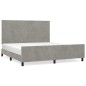 Giroletto con Testiera Grigio Chiaro 180x200 cm in Velluto Giroletto con Testiera Grigio Chiaro 180x200 cm in Velluto