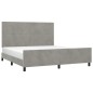 Giroletto con Testiera Grigio Chiaro 180x200 cm in Velluto Giroletto con Testiera Grigio Chiaro 180x200 cm in Velluto