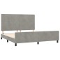 Giroletto con Testiera Grigio Chiaro 180x200 cm in Velluto Giroletto con Testiera Grigio Chiaro 180x200 cm in Velluto