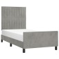 Giroletto con Testiera Grigio Chiaro 80x200 cm in Velluto Giroletto con Testiera Grigio Chiaro 80x200 cm in Velluto