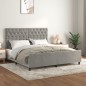 Giroletto con Testiera Grigio Chiaro 160x200 cm in Velluto Giroletto con Testiera Grigio Chiaro 160x200 cm in Velluto