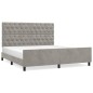 Giroletto con Testiera Grigio Chiaro 160x200 cm in Velluto Giroletto con Testiera Grigio Chiaro 160x200 cm in Velluto