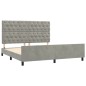 Giroletto con Testiera Grigio Chiaro 160x200 cm in Velluto Giroletto con Testiera Grigio Chiaro 160x200 cm in Velluto
