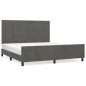 vidaXL Giroletto senza Materasso Grigio Scuro 160x200 cm Velluto vidaXL Giroletto senza Materasso Grigio Scuro 160x200 cm Velluto
