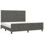 vidaXL Giroletto senza Materasso Grigio Scuro 160x200 cm Velluto vidaXL Giroletto senza Materasso Grigio Scuro 160x200 cm Velluto