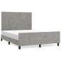vidaXL Giroletto senza Materasso Grigio Chiaro 140x200 cm Velluto vidaXL Giroletto senza Materasso Grigio Chiaro 140x200 cm Velluto