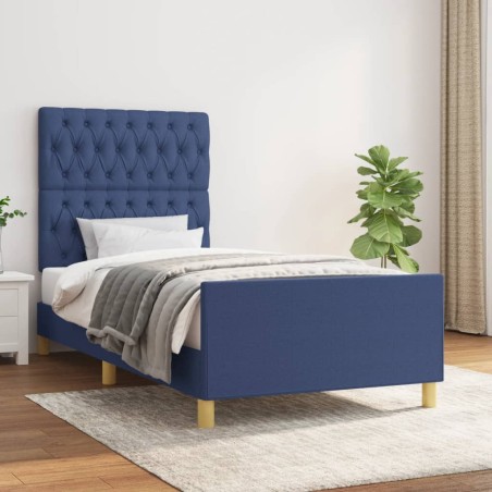 vidaXL Giroletto senza Materasso Blu 100x200 cm in Tessuto