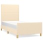 Giroletto con Testiera Crema 90x190 cm in Tessuto Giroletto con Testiera Crema 90x190 cm in Tessuto
