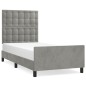 Giroletto con Testiera Grigio Chiaro 90x190 cm in Velluto Giroletto con Testiera Grigio Chiaro 90x190 cm in Velluto