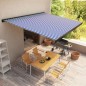 Tenda a Cassonetto Motorizzata 500x300 cm Blu e Bianco Tenda a Cassonetto Motorizzata 500x300 cm Blu e Bianco
