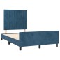 vidaXL Giroletto senza Materasso Blu Scuro 120x200 cm in Velluto vidaXL Giroletto senza Materasso Blu Scuro 120x200 cm in Velluto
