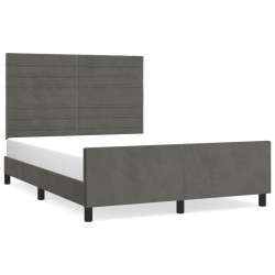 vidaXL Giroletto senza Materasso Grigio Scuro 140x200 cm Velluto